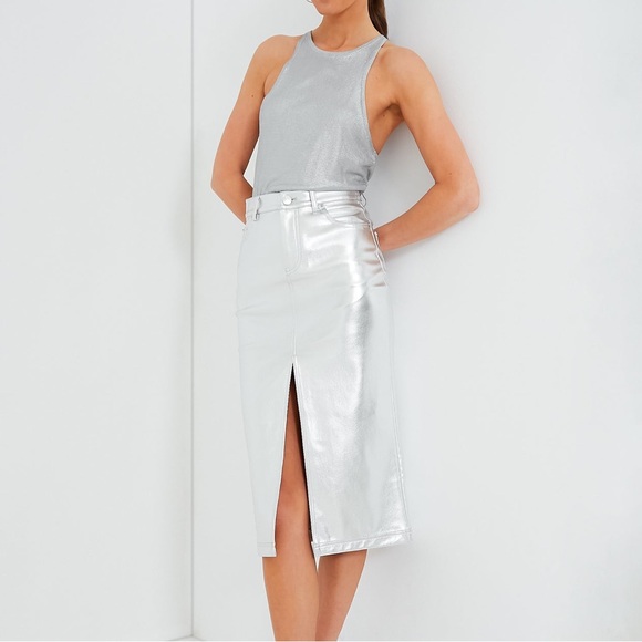 slim fit dress slacks STAUD PHARE LEATHER DRESS TRUFFLE main image 0